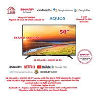 Sharp Android TV 50 inches 4K UHD Android TV 4TC50BK1X Sharp Android TV Smart LED - Delivery By Seller with-in Klang Valley