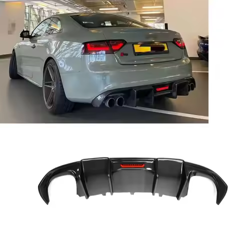 Carbon Fiber KB Style Rear Bumper Diffuser with LED Light for Audi A5 B8 Sport 2-Door 2008-2011