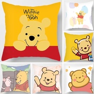 【Double-sided Printed 】Pooh Bear Disney cartoon pillow case Sarung bantal Polyester Cartoon Throw Pillow Cases Car Cushion Cover Sofa Home Decoration Square pillow