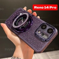 For Oppo Reno 15 Pro F 14 15F 14F 13 12 2025 Phone Case Bling Ring Holder Magnetic Casing Reno14Pro 