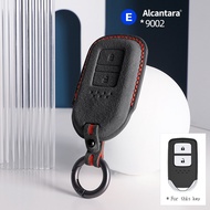 Alcantara Car Key Cover For Honda Civic Accord Odyssey HRV CRV Fiber Fit City Freed Jazz XR-V Pilot Lucky Vezel Jade Accessories