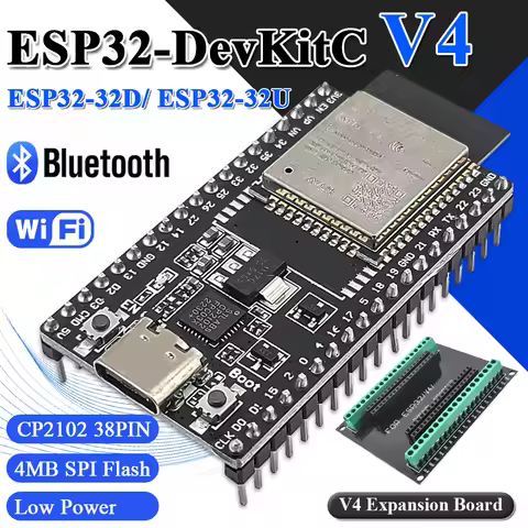ESP32-WROOM-32U DevKitC WiFi Bluetooth IoT Development Board with 2.4G Antenna & Arduino+ Compatible