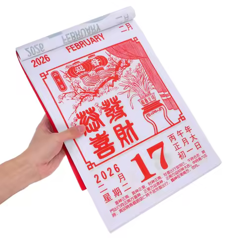 2026 Feng Shui Horse Year Chinese Wall Calendar Daily Tear-Off Lunar Almanac for Home Office School 