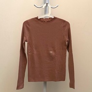 Uniqlo Shiny Rib Frilled Neck Sweater