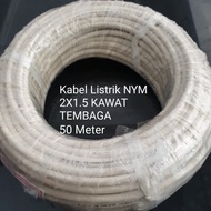 Kabel Listrik Kawat Tembaga 2x1.5 mm NYM 2 x 1.5 1,5 50 meter 50m