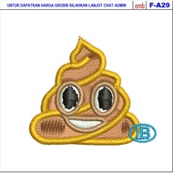 A-F29 POOP EMOJI LOGO EMBROIDERED PATCH