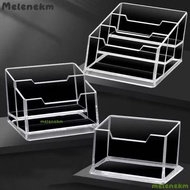 MELEN 1Pcs Business Card Box, Acrylic Plastic Display Stand Bussiness Card Holder, 1/2/3 Grids  Tran