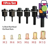 BAIHEE 11Pcs/Set Manual Riveter Tool, Easy Installation Mandrel Staple Hand Rivet Nut, Electric Rive