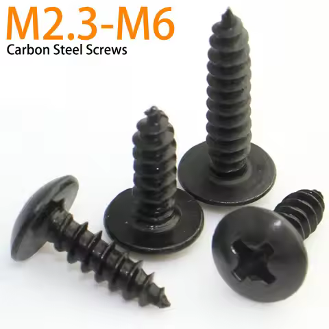 10/20/50pcs M2 M2.3 M2.6 M3 M4 M5 M6 CM Black Carbon Steel Phillips Truss Head Cross Recessed Mushro