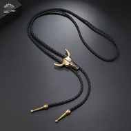 JEREMY1 Men Necklace, Ethnic Style Copper Ox Head Pendant Necklace, Unique Silver Hip Hop Jewelry Ac