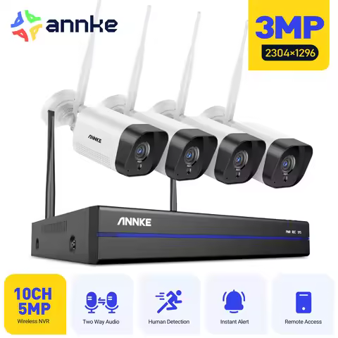 ANNKE 1080P Wireless CCTV System 16CH NVR 4/8PCS ip cameras wifi 2.4G 5.8G dual band night vision 3M