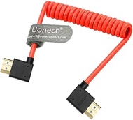 Uonecn Left Angle to Right Angle HDMI 2.1 Cable for Atomos Ninja V, Portkeys BM5, 48Gbps 8K Braided 
