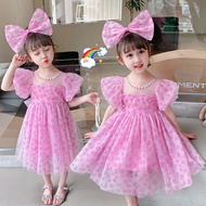 [PRINCESS KESLI] 2-11 Tahun Dress Pesta Magenta Bando Anak Perempuan Gaun Pita Party Ulang Tahun