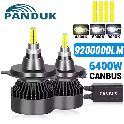 PANDUK 360 H4 H11 LED 9200000LM 6400W Canbus 9012 H7 H1 H3 H8 D1S D2S HB3 9005 HB4 9006 Led Car Head
