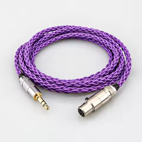 Hot Sale 8 Core Audio Headphone Upgraded cables 3.5mm stereo plug to mini XLR for AK G Q701, K240S ,