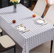 ins桌布免洗防水防油防燙PVC長方形餐桌布#茶几書桌墊家用格子枱布檯布餐桌布