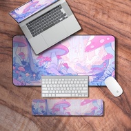 Lofi Desk Mat, Cute Pastel Mushroom Mouse Pad, Kawaii Gaming Desk Mat, Cute Desk Decor, Kawaii Desk Accessories