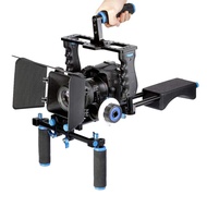 Professional Film Video Making System Kit, DSLR Camera Stabilizer Shoulder Rig with Camera Cage, Mat