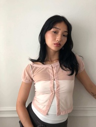Daphne - sheer peach top