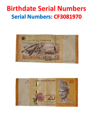 Duit Lama Extremely rare collectible and valuable Tarikh Penuh Harijadi 30hb Ogos 1970 Malaysia RM20