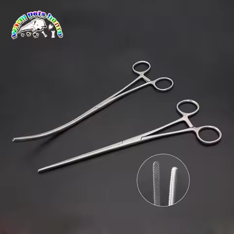 Bowel Forceps Bowel Clamps Doyen Intestinal Clamps Straight Curved 25cm Veterinary Surgical Instrume