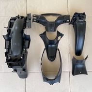 ชุดดำด้าน  Wave125i เวฟ125i Wave125S รุ่นไฟเลี้ยวบังลม สีดำด้าน 6ชิ้น หน้ากากหลัง คอนโซลบน 125 S และ