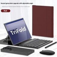 Luxury Leather Bluetooth Keyboard Fold Case For Honor Magic V6 V5 V3 Vs3 V2 RSR Magnetic Fold Stand 