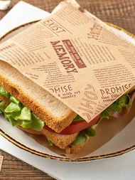 50入組三明治包裝紙吸油防油，適用於飯糰，漢堡，麵包，烘焙食品，防油紙