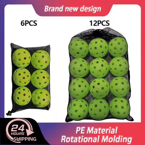 6/12 PCS Indoor Pickleball Balls 40 Holes Colorful and Durable Pickleballs 74mm Training Ball Practi