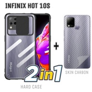 Case INFINIX HOT 10s Hard Case Fusion Sliding FREE Skin Carbon