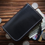 Handmade Vintage Italian Vegetable Tanned Leather Mens Leather Wallet Top Layer Cowhide Short Wallet