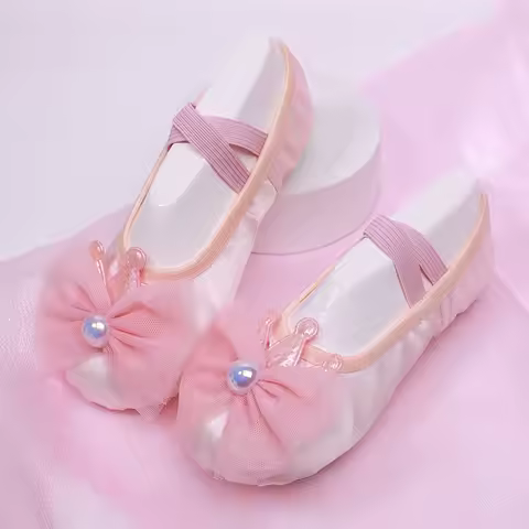 Crown Bow Shoes for Women Ballet Flats Girl Ballet Shoes Children's Ballet Sneaker Adult Standard Wo