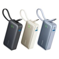 Anker - Anker A1259 白色 10000mAh 30W PD Nano Power Bank (30W, Built-In USB-C Cable) 行動電源 【原裝正貨】