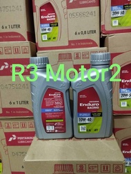 OLI ENDURO RACING 4T 0,8L / 800ml 10W-40 ORIGINAL PERTAMINA 100% untuk Motor Bebek / Cube . Oli Wang