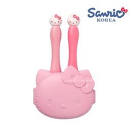 ♀高麗妹♀韓國 Hello Kitty 立體造型 304不鏽鋼湯匙+叉子+收納盒 3件式環保餐具組(預購)