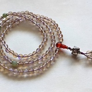 ORLI Jewelry 天然紫黃晶108顆念珠 925純銀 水晶108顆佛珠