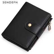 7svf SENDEFN Retro Men's Wallet Leather Short Zipper Coin Pocket Wallet RFID Blocking Minimum Wallet 5259Men Wallets