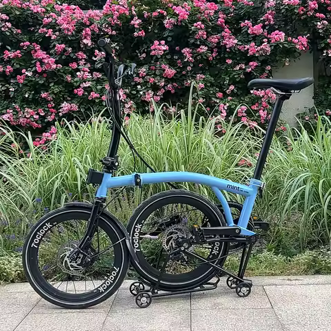 MINT 16Inch T9D-349 Triple Folding Bicycle 9 Speed City Bike Disc Brake Three Folding Bicycle