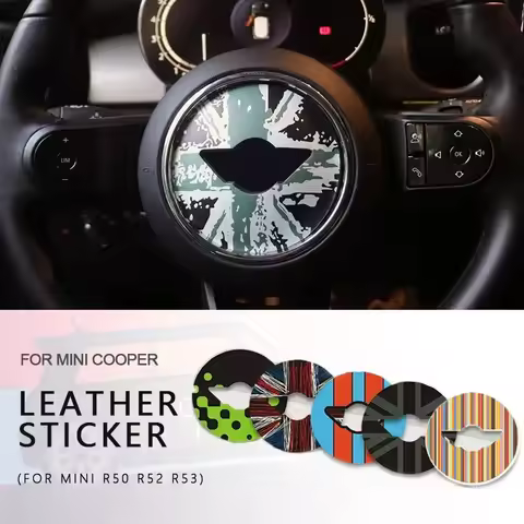 Steering Wheel Stickers Leather Stickers For Mini Cooper R50 R52 R53 Accessories 3D Dedicated Car St