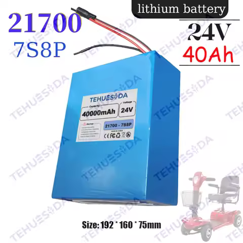 New 21700 7S8P Lithium-ion Battery Pack 24V 40Ah 1000W Power Tool Battery Outdoor Backup Battery wit