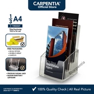 Carpentia | Acrylic 3-Tier Brochure Display [size 1/3 A4 - A6] Acrylic Flyer Rack - Type E 3-Tier