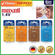 Maxell Hearing Aid Battery Original Zinc-Air Batteries PR48WA (13) (1pack)