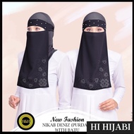 Niqab Purdah Veil Pengantin Shawl Heavy Chiffon Keknis Muslimah Hijab Berbatu Manik B
