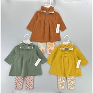 EMILY AND OLIVER BABY SET 3in1 WITH HEADBAND | BABY BLOUSE WITH PANT