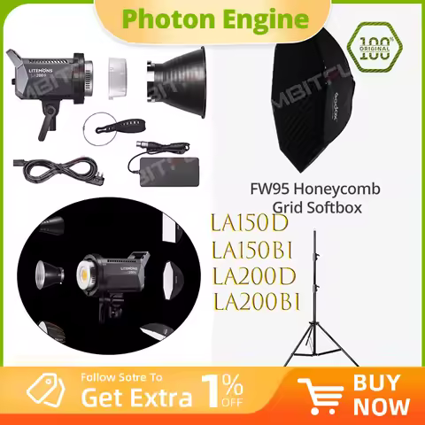 Godox LA150D LA150BI 190W LA200D LA200BI 230W LCD Panel Litemons Bi-color LED Video Light Continuous