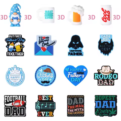 5/10/20pcs DAD Letter Silicone Beads 3D Father's Day Focal Loose Beads DIY Jewelry Necklace Beaded P