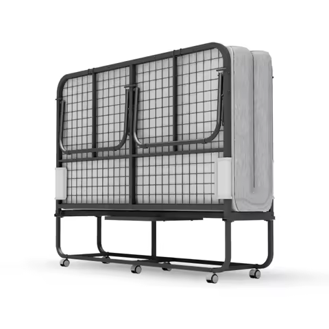 Full Size Folding Bed with Mattress - Extra Large Size 75''x54'' Foldable Rollaway Bed for Guest, Sp