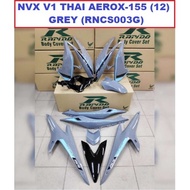 Rapido Cover Set Yamaha NVX V1 Thai Aerox-155 (12) Silver Grey Accessories Motor NVX155 V1 NVX 155 thai aerox 155(12)