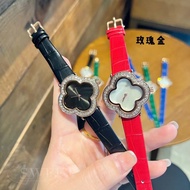 New Arrival Casual New Four-Leaf Clover Shell Surface Rose Gold Dial Fashion Ladies Belt Three-Hand 