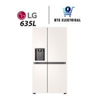 LG 635L Side by Side Fridge GC-L257KQKW in Beige White Inverter Refrigerator
